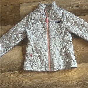 Patagonia Kids Quilted Jacket - Light Gray and Pink